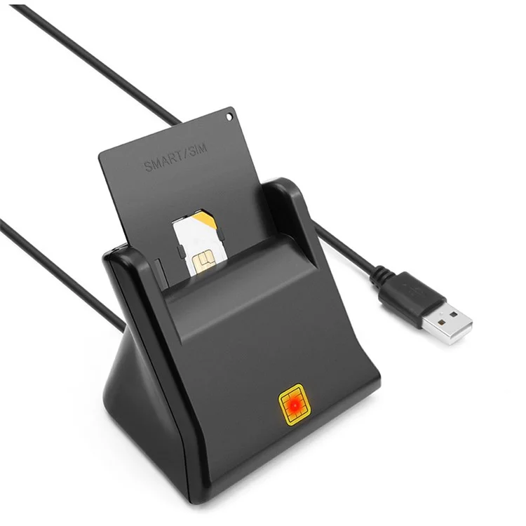 Rocketek SCR2 USB Smart CAC ID SIM Bank Reader PC Adaptador de Computadora Portátil