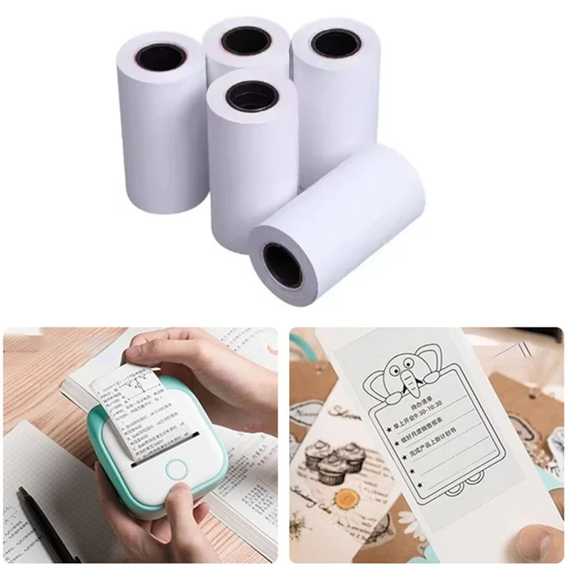5 rotoli di etichette termiche autoadesive da 57 x 25 mm su un lato per la stampa