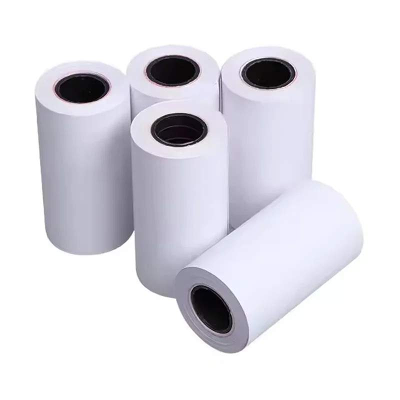 5 rotoli di etichette termiche autoadesive da 57 x 25 mm su un lato per la stampa