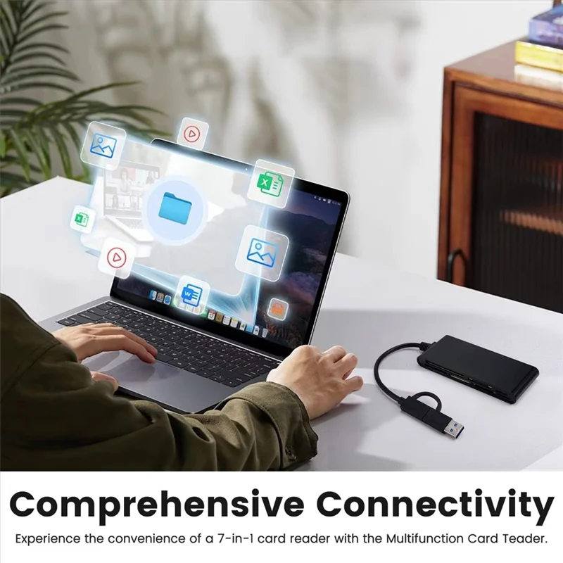 CR7 Type-C / USB 3.0 Multi-Function Card Reader CF / XD / MS / SD / TF Memory Card Reader for Phone Tablet Laptop PC