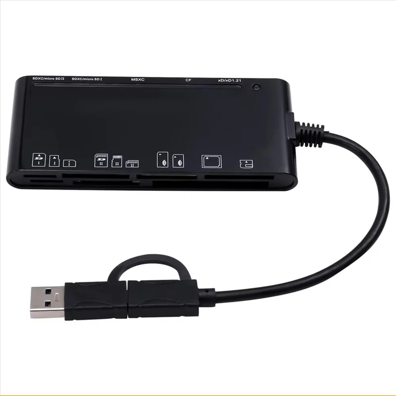 CR7 Type-C / USB 3.0 Multi-Function Card Reader CF / XD / MS / SD / TF Memory Card Reader for Phone Tablet Laptop PC