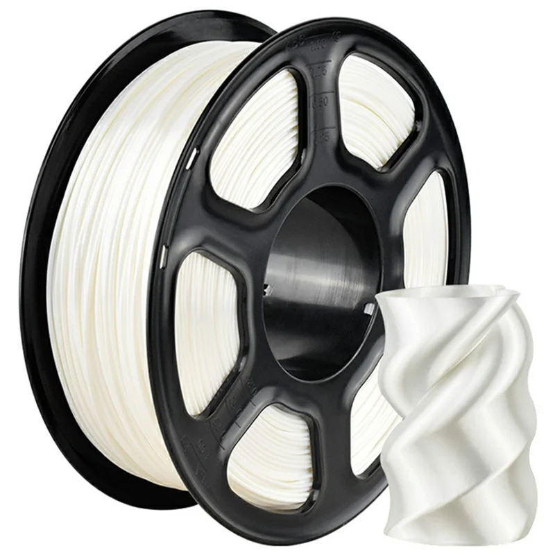 3D Printer Filament 1KG 1.75mm Silk PLA Material For FDM 3D Printing with Metal Like Texture - White