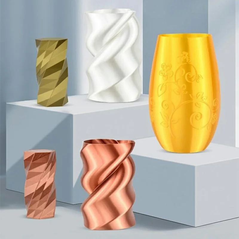 3D Printer Filament 1KG 1.75mm Silk PLA Material For FDM 3D Printing with Metal Like Texture - White