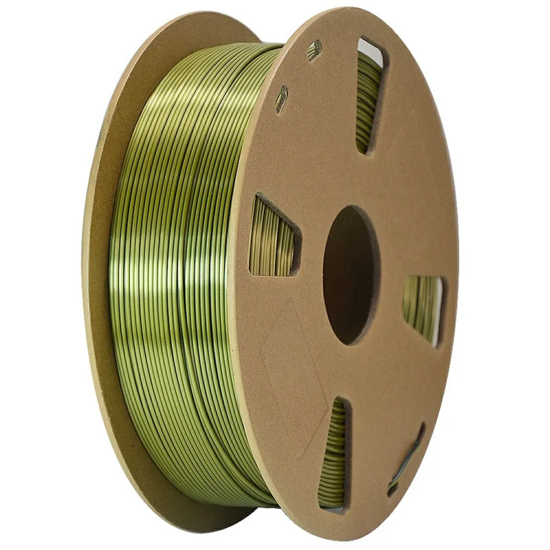 Two Color Silk 3D Printer Filament 1KG 1.75mm Wires with Gradient Metallic Luster For FDM Printing - Black + Bronze