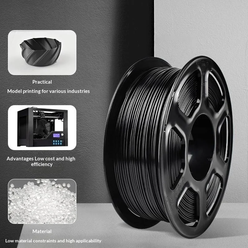 PETG 3D Printing Filament 1KG 1.75mm Material Wire For FDM 3D Printer - Black
