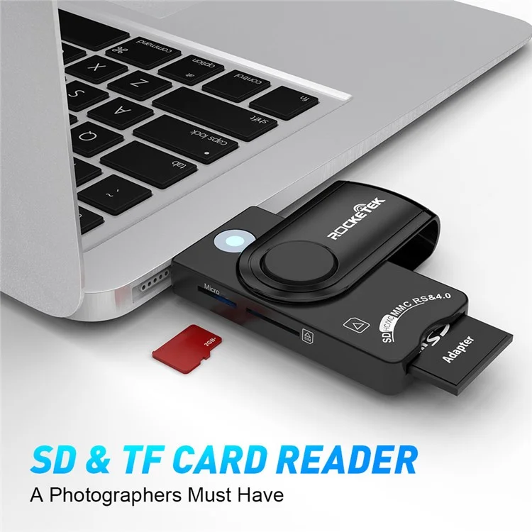 ROCKETEK CR310 USB 2.0 Kartenleser für Chipkarten, SD, TF, ID, SIM und Bankkarten 