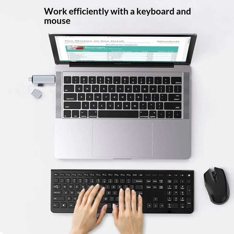 2607 4 in 1 USB-C USB 3.0 Card Reader SD TF Memory Card Adapter for Laptop Phone - Silver