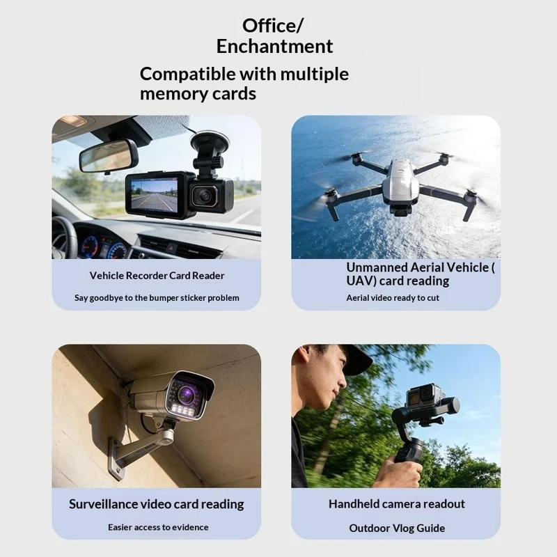 2607 4 in 1 USB-C USB 3.0 Card Reader SD TF Memory Card Adapter for Laptop Phone - Silver