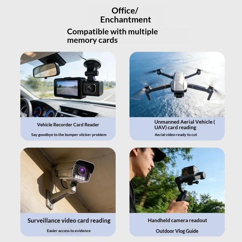 2608 USB 3.0 Card Reader 2 in 1 USB-C to SD TF Adapter Converter - Silver