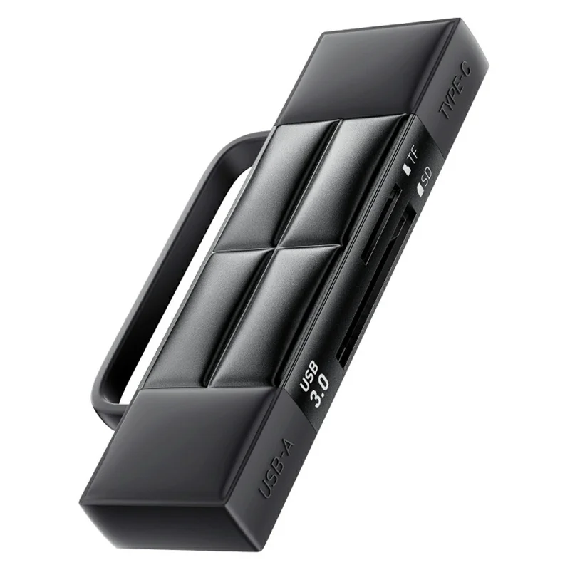 ESSAGER Card Reader USB 3.0 Type-C USB-A 2TB Max Dual SD  /  TF Card Storage Case for Camera Phone