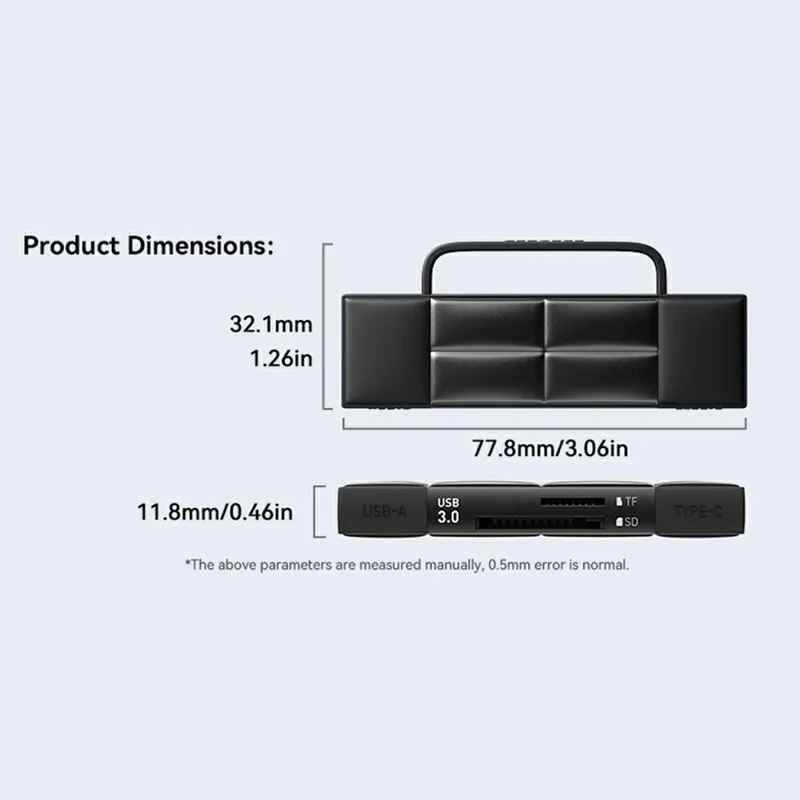 ESSAGER Card Reader USB 3.0 Type-C USB-A 2TB Max Dual SD  /  TF Card Storage Case for Camera Phone