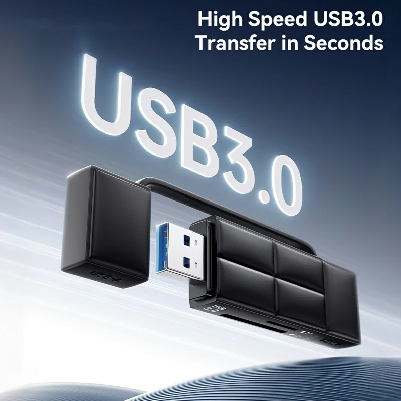 ESSAGER Card Reader USB 3.0 Type-C USB-A 2TB Max Dual SD  /  TF Card Storage Case for Camera Phone