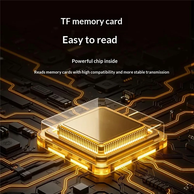 TF-02 A USB TF Card Reader Adapter 480Mbps USB 2.0 MicroSD Memory Card Reader for Phone Computer Tablet - Grey