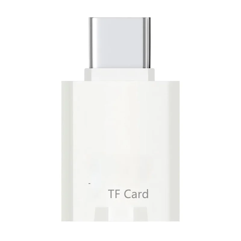 SS2 Tragbarer Type-C auf TF-Kartenleser-Adapter mit Lanyard-Loch für Handy, Tablet, Computer – Weiß