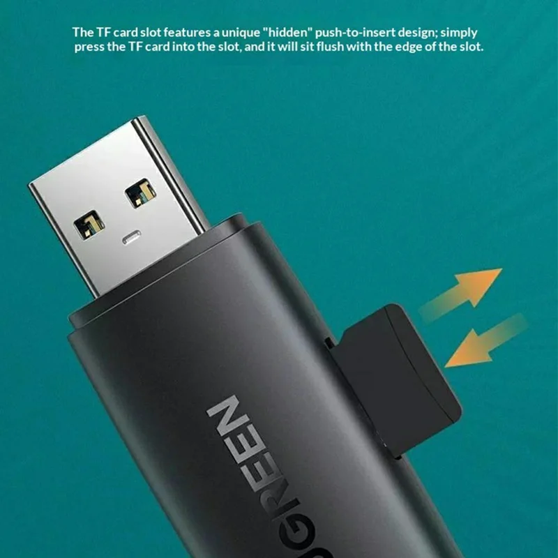 UGREEN CM304 Type-C / USB-A 3.0 to SD TF Card Reader 5Gbps High Speed Transfer - Black