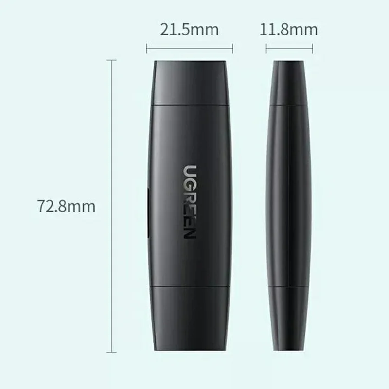 UGREEN CM304 Type-C / USB-A 3.0 to SD TF Card Reader 5Gbps High Speed Transfer - Black