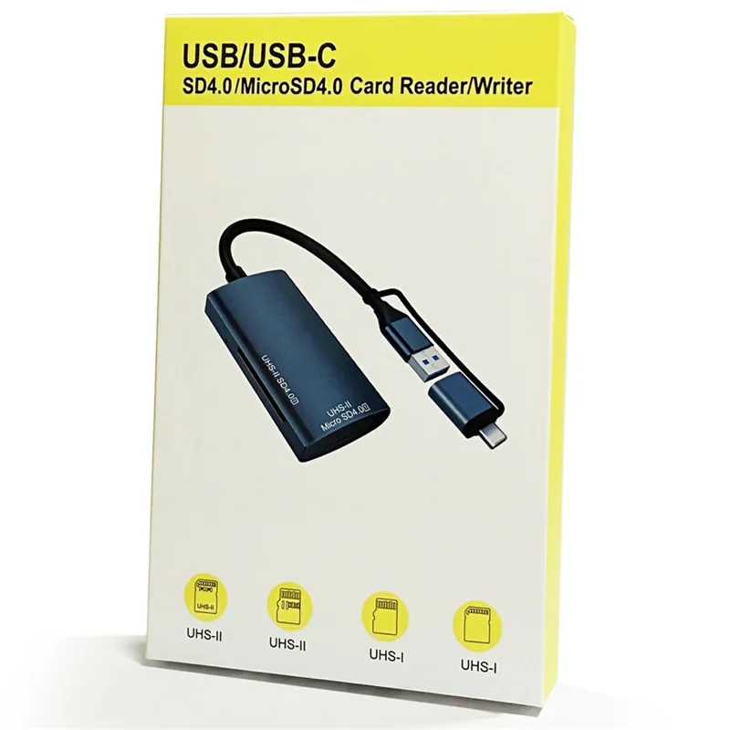 YC440A-2 UHS-II SD 4.0 Kartenleser USB-C + USB-A 3.0 auf SD / TF Karte Dual Slot 5 Gbps OTG Adapter