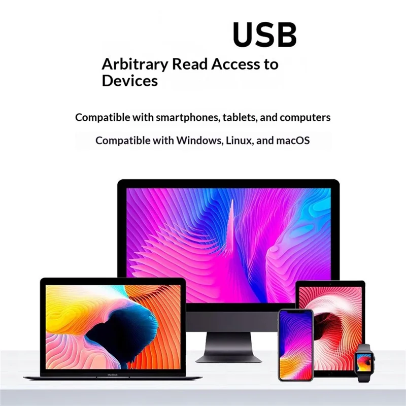 USB 2.0 to TF Card Reader Portable Memory Card Adapter with Lanyard Hole for PC Smartphone Data Transfer - Black