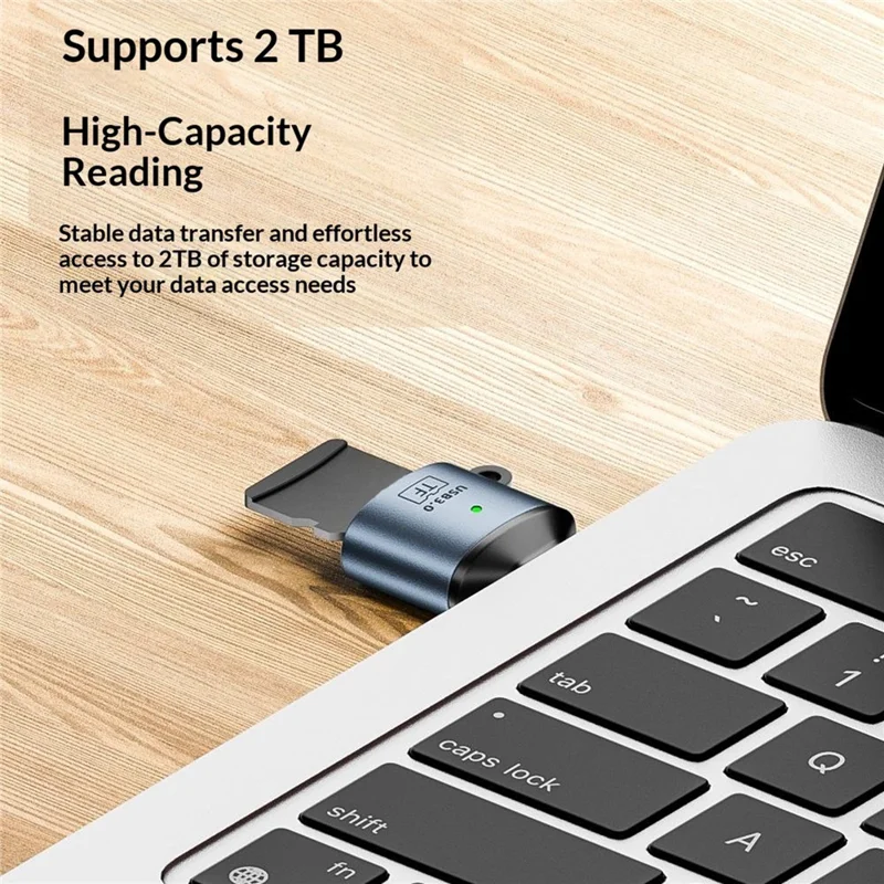 Lettore di schede USB 3.0 a TF 5Gbps, trasferimento dati ad alta velocità, adattatore in lega di alluminio - Tarnish