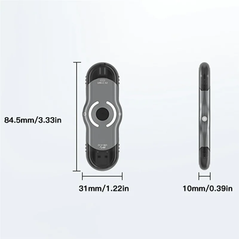 NK-842 128GB USB Flash Drive Triple Interface Type-C / USB A / Micro Hardware Fingerprint Lock USB 3.2 5Gbps for Business Data Protection - Grey