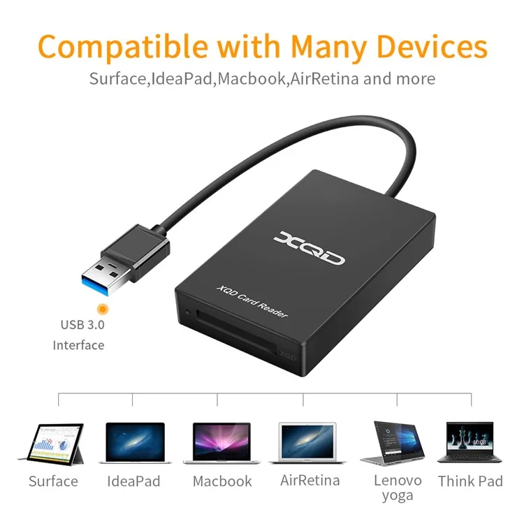 Rocketek CR311-A 5Gbps Alta Velocidad USB3.0 XQD M/G Lector de Tarjetas USB Adaptador