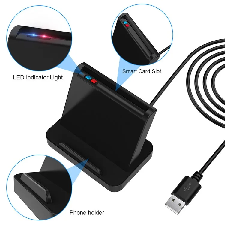 ROCKETEK SCR816 USB 2.0 Lecteur de Cartes à Puce CAC SIM IC ATM Bank Card Reader Computer Adaptateur