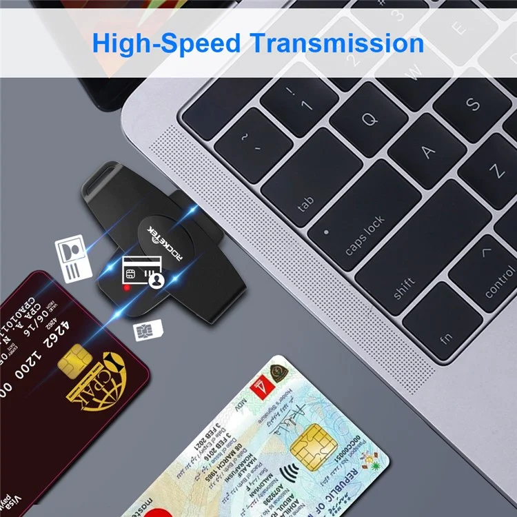 Rocketek USCR3 Multifunktion Smart Card Reader CAC/SIM/IC -kartenanschluss USB -adapter Für Mac Windows PC