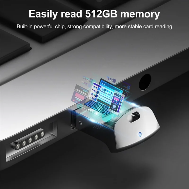 USB 2.0 Portable Memory Card Reader Adapter Mini Size TF Card Reader - Grey