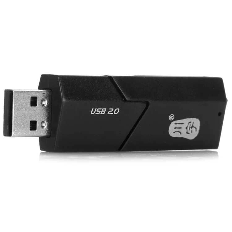 KAWAU C295 2 in 1 USB 2.0 MicroSD Card Reader with SD Slot Supports Up to 64GB Adapter (with Slide Cover)