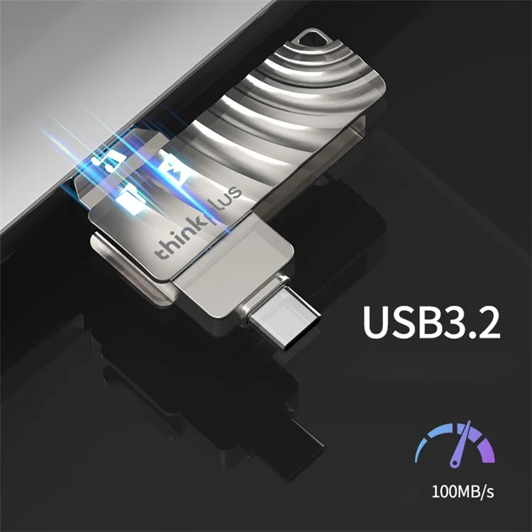 LENOVO THINKPLUS MU232 32GB para iPhone Série 15 USB+Type-C Armazenamento de Dados Bastão Rotativo Design de Alta Velocidade USB 3.2 Flash Drive