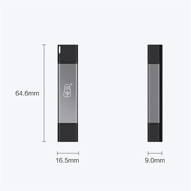 KAWAU C350TL iP+USB3.0+Type-C Card Reader Adapter compatibilidad con tarjetas SD / TF Lector de tarjetas de aleación de aluminio para teléfonos móviles OTG