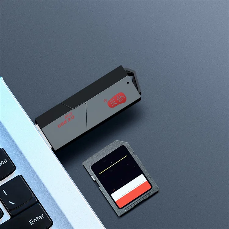 KAWAU C307DUO 2-In-1 USB 3.0 to Memory Card Reader USB Adapter for SD / SDHC / SDXC / TF Cards