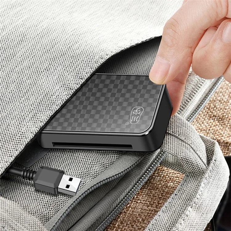 Leitor de Cartão KAWAU C366 USB3.0 Multi-Port CF / TF / SD / MS com Cabo de 15cm (Exibição de Letra de Unidade Única)