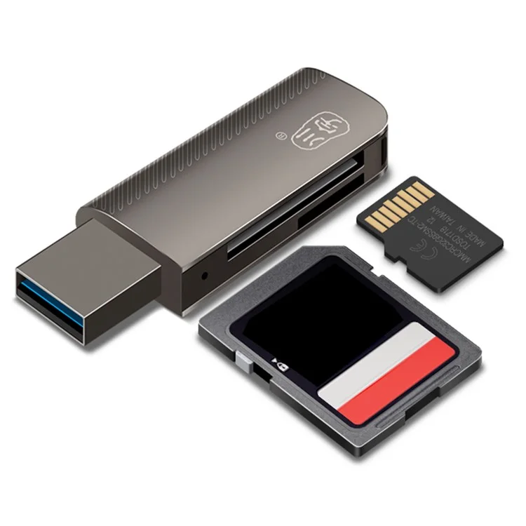 KAWAU C370 USB3.0 SD+TF Lettore di Schede 2 in 1 Lettore di Schede Metalliche Portatili Con Lettera a Unità Singola