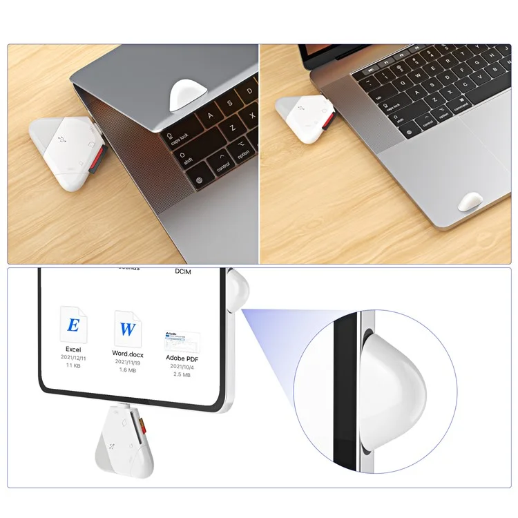 LCOPM Tablet SD / TF OTG Reader Reader Для ip / Тип-c. / USB Компьютер Android Magnetic Card Reader