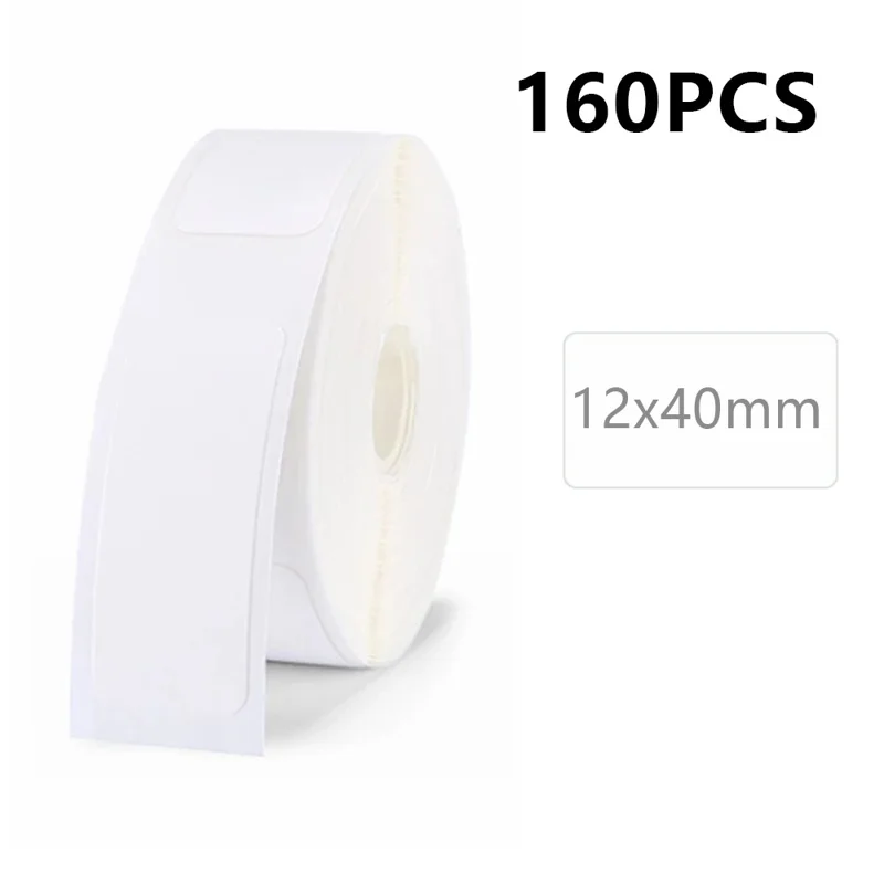 JINGCHEN 1 Roll Thermal Label Printing Paper for D11 Printer White Labeling Tape Replacement for Office Home - 160PCS  /  12x40mm