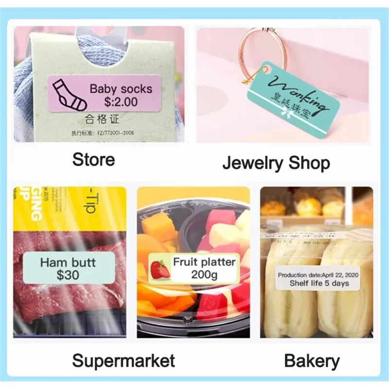 JINGCHEN 1 Roll Thermal Label Printing Paper for D11 Printer White Labeling Tape Replacement for Office Home - 160PCS  /  12x40mm