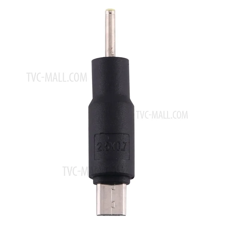 10Pcs DC Power Plug 2.5 x 0.7mm Male To Micro USB Male Adapter