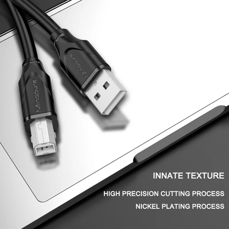 MINDPURE US002 5m USB2.0 Male to Square USB Type-B Male Printer Cable Computer Printing Connection Cord - Black