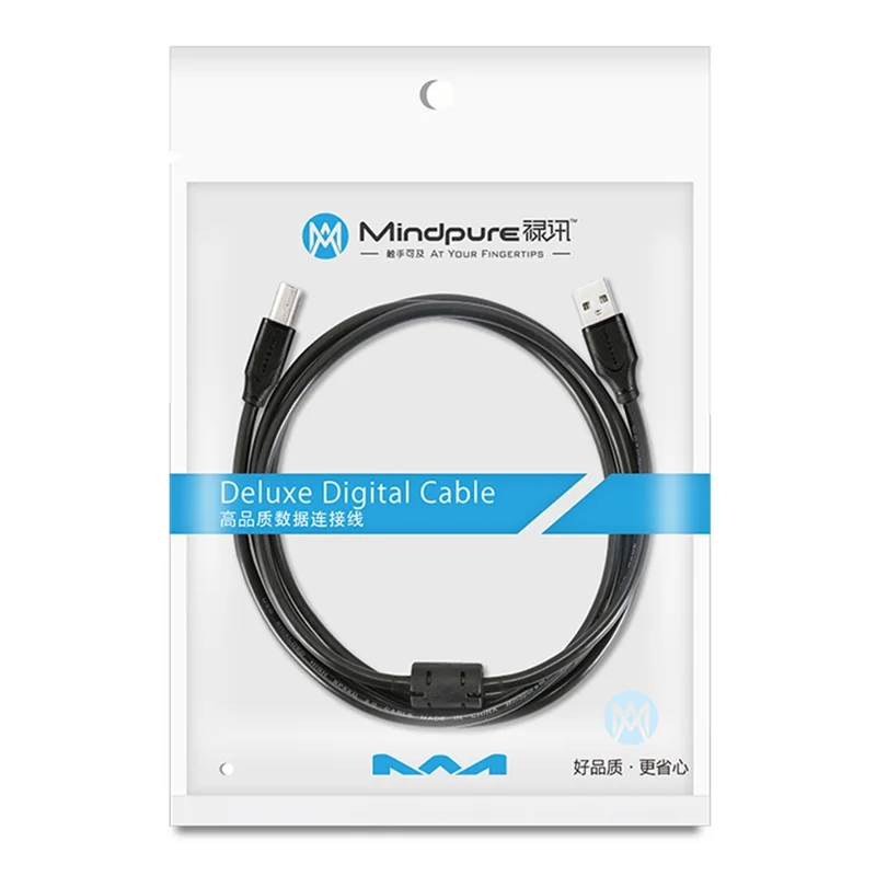 MINDPURE US002 5m USB2.0 Male to Square USB Type-B Male Printer Cable Computer Printing Connection Cord - Black
