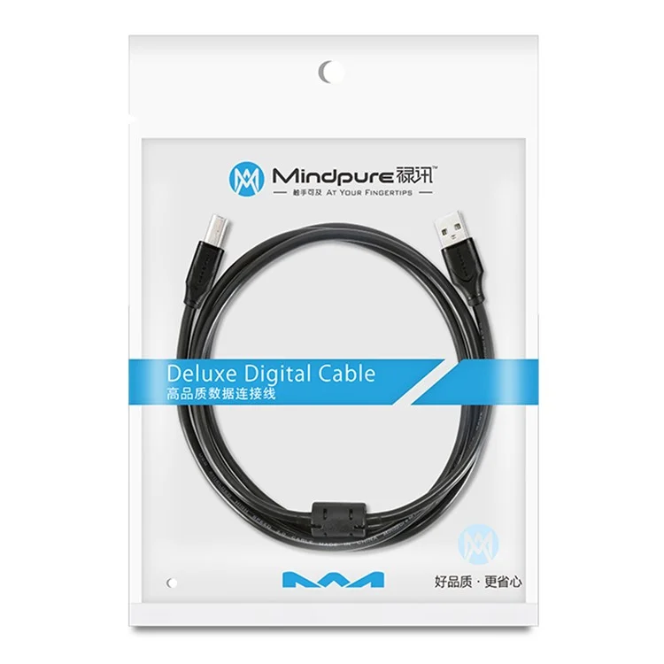 Mindpure US002 2m USB2.0 Mâle à Carré USB Type-B Male Imprimante Câble Corde D'impression Cordon - Noir