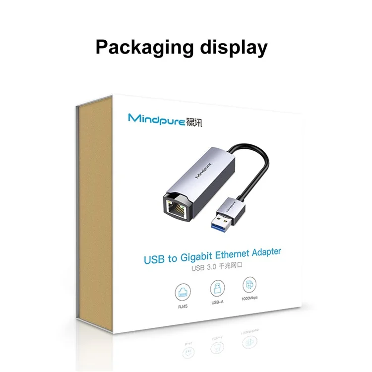 MINDPURE UR004 USB3.0 vers RJ45 Adaptateur Ethernet Gigabit Connecteur Réseau Haute Vitesse
