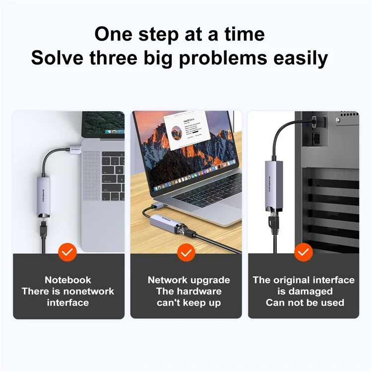 MINDPURE UR004 USB3.0 vers RJ45 Adaptateur Ethernet Gigabit Connecteur Réseau Haute Vitesse