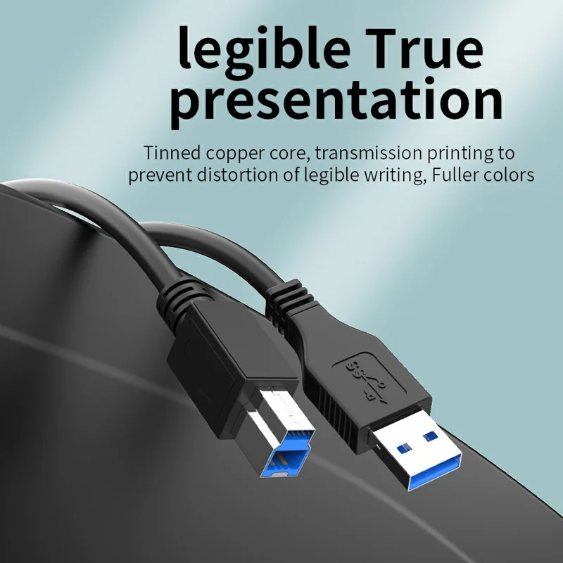 7.5m USB3.0 Male to Square USB Type-B Male Printer Cable PVC Printing Connection Cord