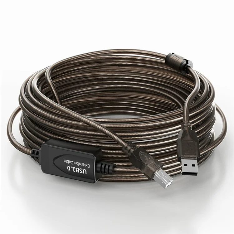 U210AB 10m USB2.0 Male to Square USB Type-B Male Printer Cable PVC Printing Connection Cord