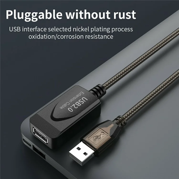 U201 5m USB2.0 Male to Female PVC Extension Cable Conference Camera Scanner Conversion Cord
