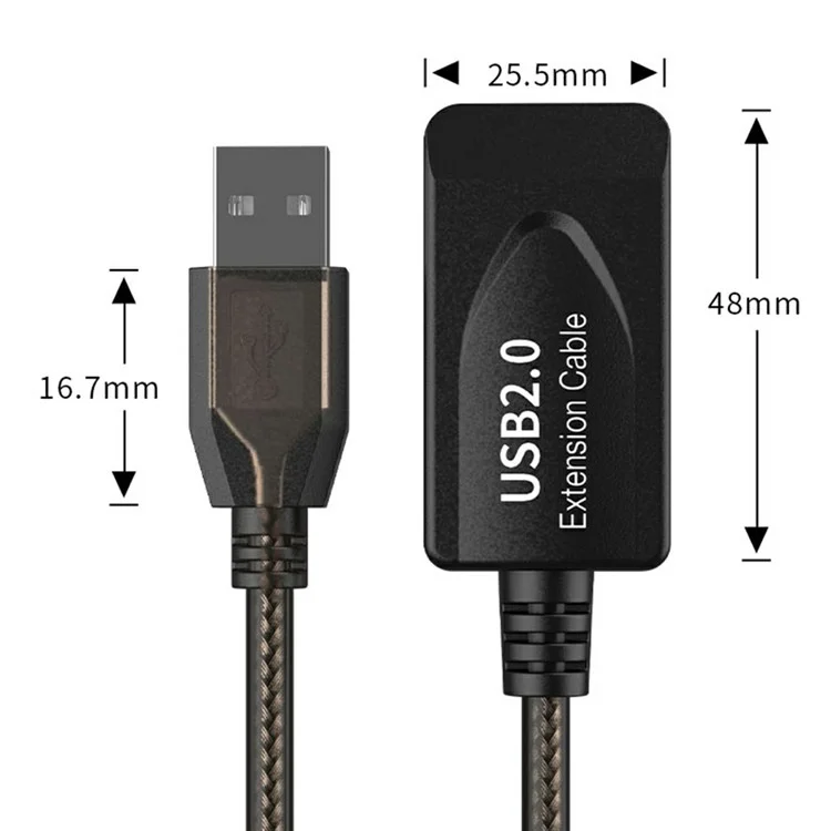 U201 5m USB2.0 Male to Female PVC Extension Cable Conference Camera Scanner Conversion Cord