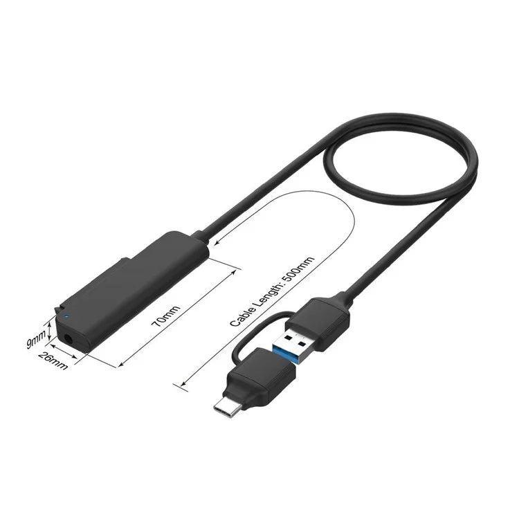 ONTEN UCA311 USB A + USB C to SATA Converter with Power Supply for 2.5 Inch HDD / SSD