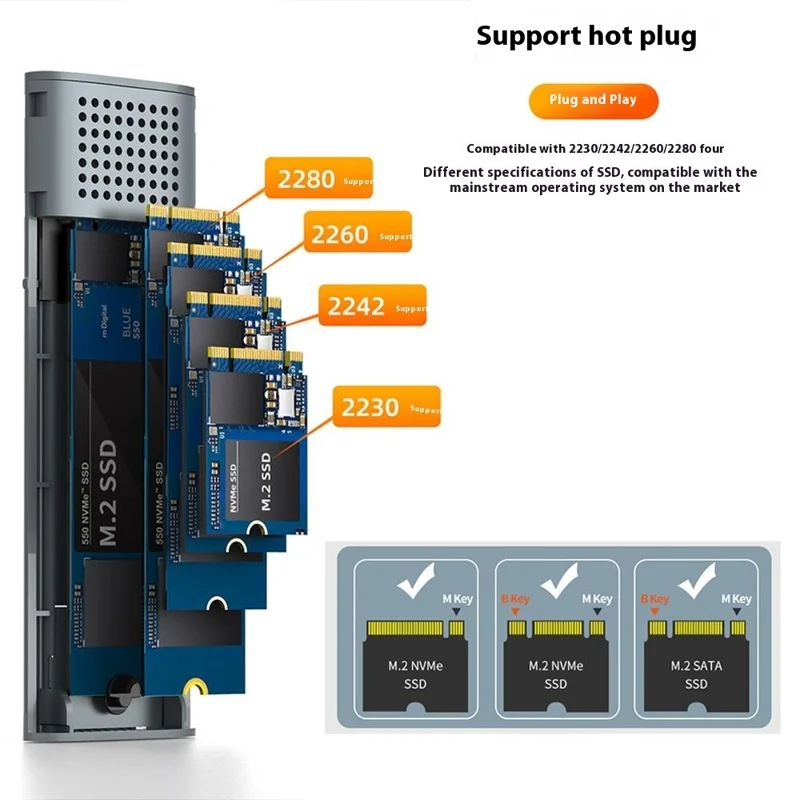 Caja externa MAIWO K1689P para SSD M.2 de doble protocolo NVME / SATA, de aluminio y con conexión Tipo-C