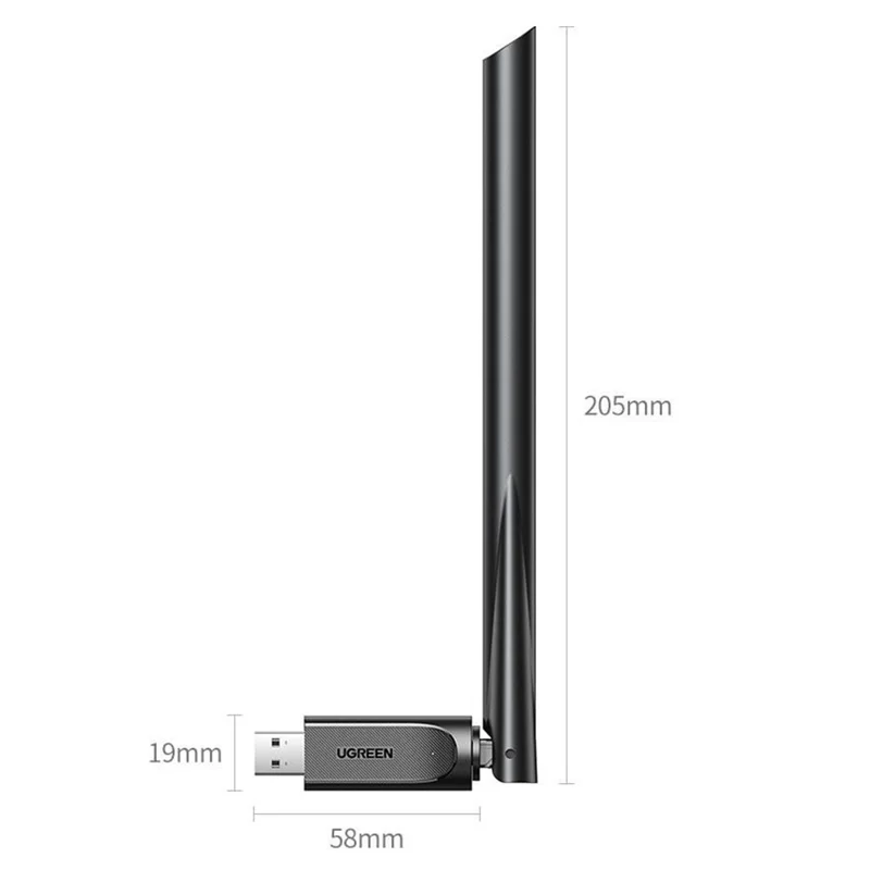 UGREEN AC650 CM496 90339 WiFi Adapter 5G Dual Band 650Mbps Gigabit High Gain USB Wireless Network Card